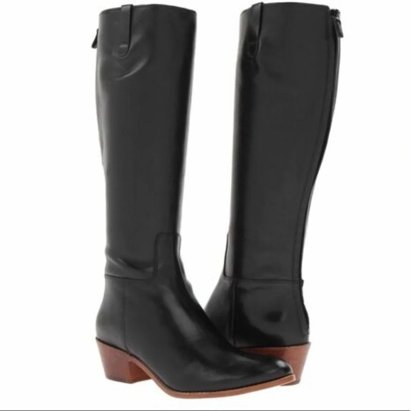 Cole Haan Wesley tall black riding boot 6 equestrian fall - Picture 1 of 7
